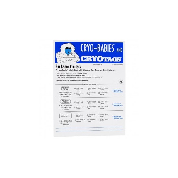 Cryo-Babies, Laser, 0.5ml, White, 2380/pk, 2380PK